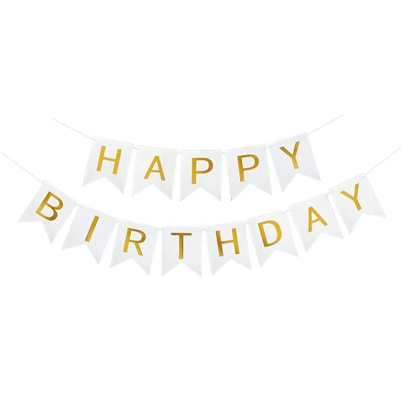 Happy Birthday Banner with Glitter Gold Letters Party Garland Decoration